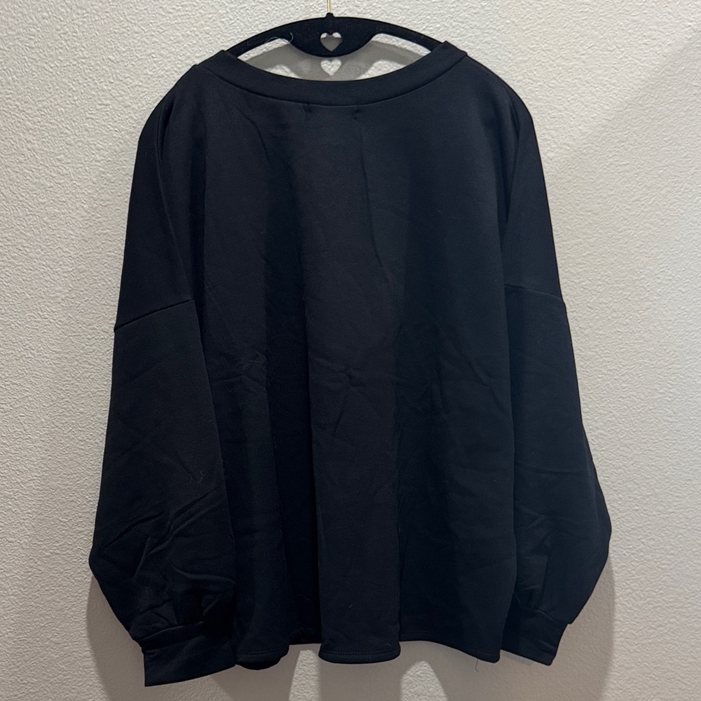✨ Cherish Black Sweatshirt with Neon Beaded Triangle Accent – Size L 💎🖤 - Picture 3 of 4